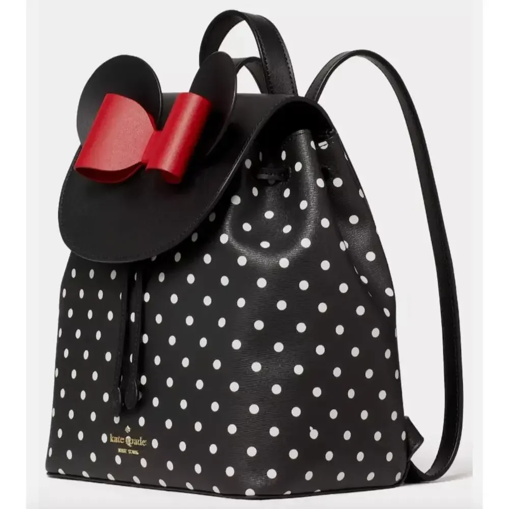 Kate Spade Minnie Mouse Polka Dot Backpack with Red Bow – New $379